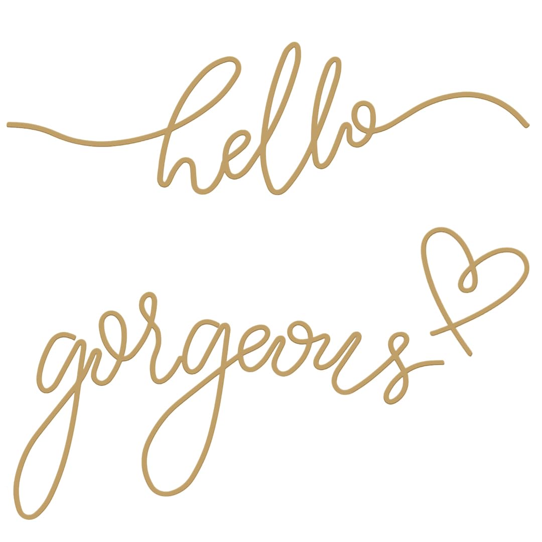 luchike Hello Gorgeous Gold Wall Art Metal Bedroom Wall Decor Gold Office Accessories for Living Room Office Bedroom Bathroom Hotel Home