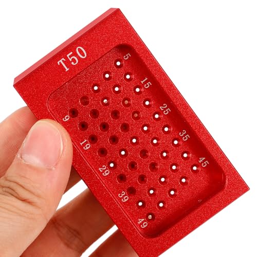 Règle de menuiserie T Mipcase en métal rouge avec finitions durables