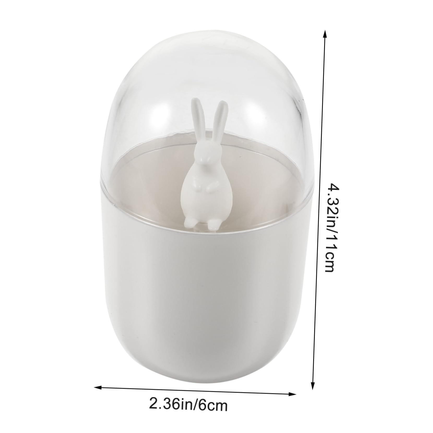 CAXUSD 2pcs Bunny Toothpick Holder Lidded Cotton Swabs Dispenser Cute Storage Pots for Home Hotel Smooth Finish Compact Design Organize Your Desktop