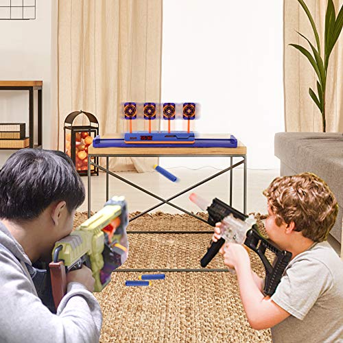 Szjjx Moving Shooting Targets For Nerf Guns, Electronic Scoring Auto Reset 4 Digital Running Targets With Rechargeable Battery, Shooting Games Kids Toys Gifts For 5 6 7 8 9 10 11 12 Year Old Boys #TOP5