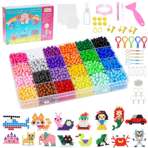 Sigowal 3000 Pcs Non-Iron Fuse Beads Kit 24 Color 5mm Water Fuse Beads Set