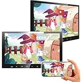 【超薄型】SAKUKA ヘッドレストモニター HDMI 13.3インチ IPS 後部座席 車載モニター ポータブルモニター オンダッシュモニター 1920＊1080フルHD HD/USB/AV入力マルチメディア再生 スピーカー内蔵 シガー電源 取付簡単 12/24V