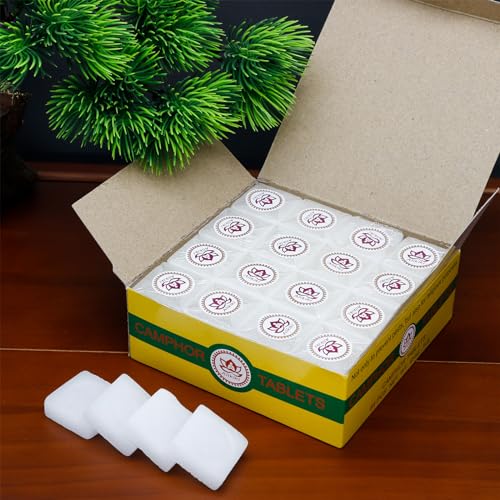 64-Tablets 1LB Natural Camphor Blocks – Refined Pure Camphor Cubes for Indian Pooja Alcanfor Tablets Religious Purpose Kapoor for Pooja Odor Eliminator Incense Ideal Indian Ritual Staff (454G) - Image 3