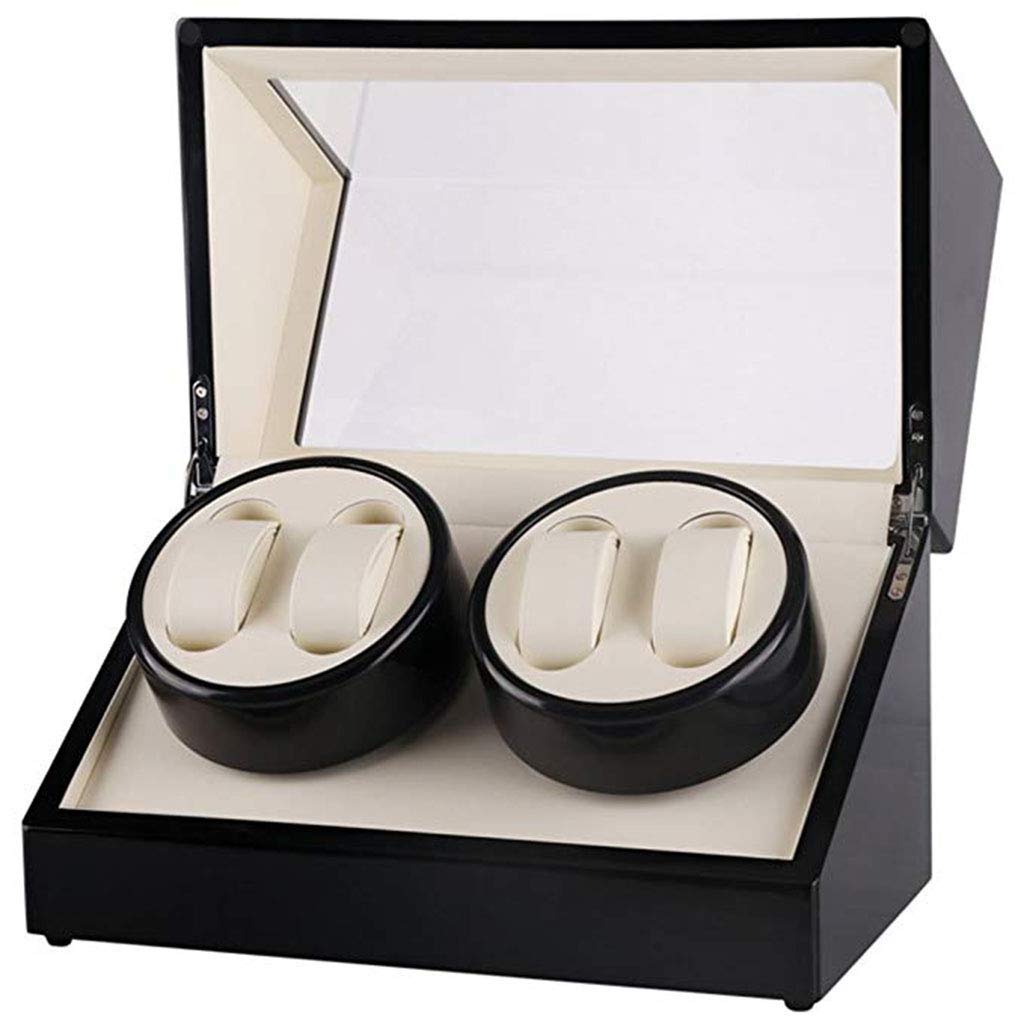 NZPOST Automatic Watch Winder Watch Winder Shake Table Device Black High-Gloss Paint Double Head 4 Electric Shaker Automatic Winding Rotary Motor Watch Box