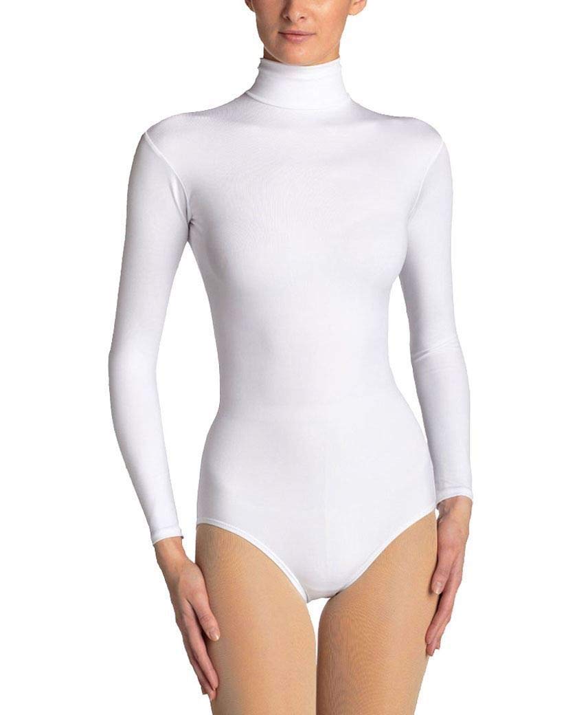 elegance1234Ladies Quality ROLL Neck Cotton Leotard/Bodysuits **Same Day Posting** (UK 18 XXL(46), White)