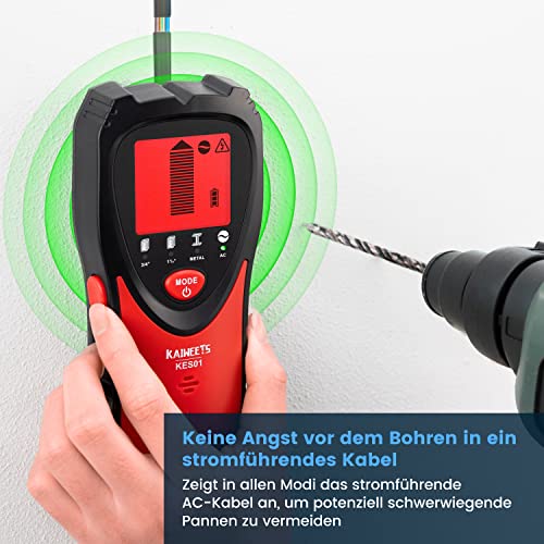 KAIWEETS Leitungssuchgerät Ortungsgerät, KES01 5 in 1 Leitungssucher Multifunktional mit...
