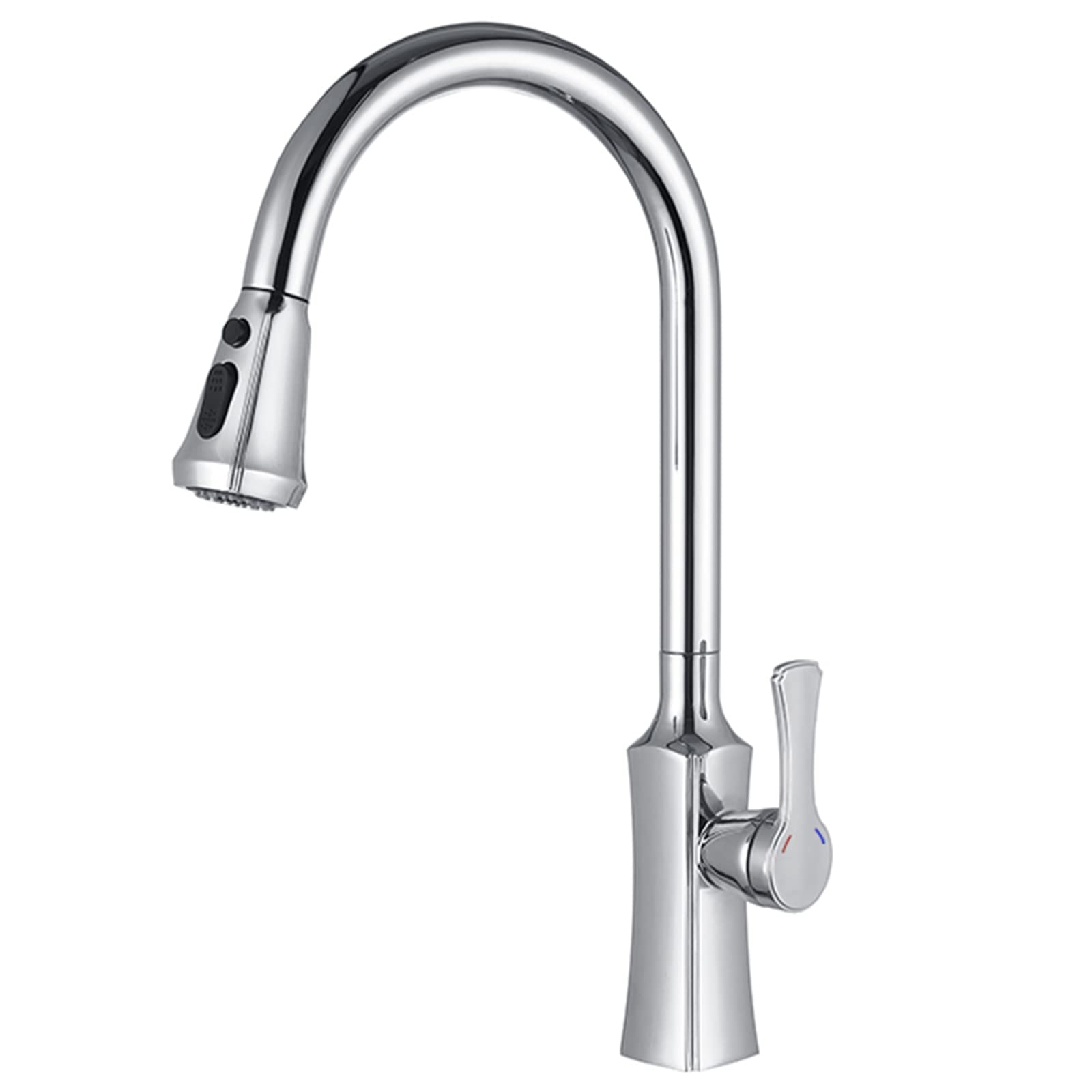 Robinet d'évier de cuisine extractible 2 jets mitigeur laiton eau chaude froide