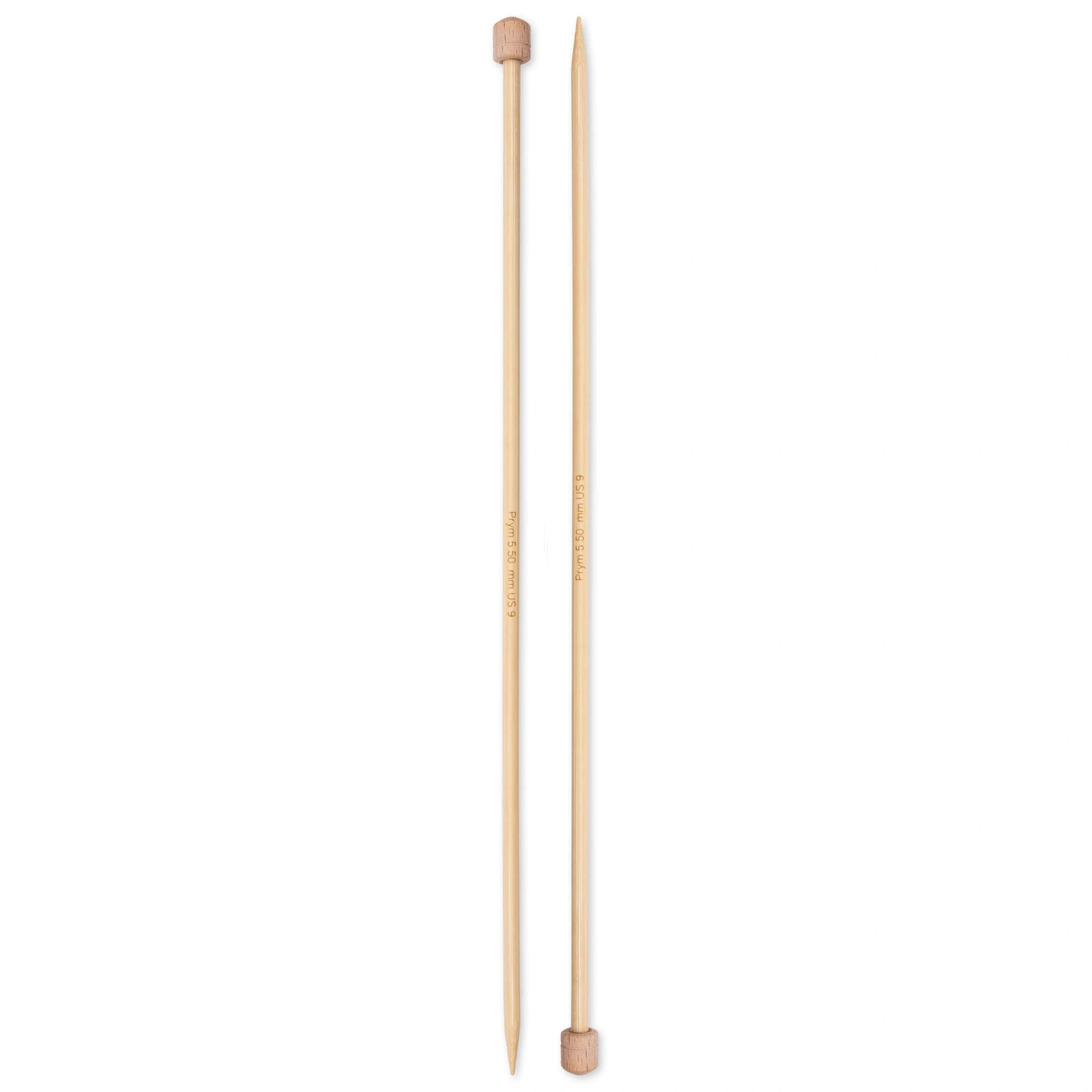 Prym Single-Pointed Knitting Pins Bamboo 33 cm 5.50 mm, Natural, One Size - Image 2
