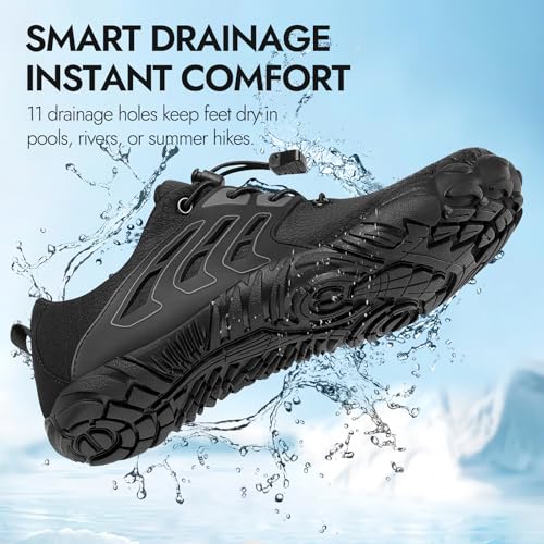 Image of ATHMILE Water Shoes for Women Men River Aqua Shoes Barefoot Sport Quick-Dry Adult Swim Shoes for Beach Lake Pool Hiking Surfing Kayaking Camping Size | Quick Dry Non-Slip Wide Toe Box Shoes for River Kayak Fishing Lake Cruise Vacation Outdoor Water Activities