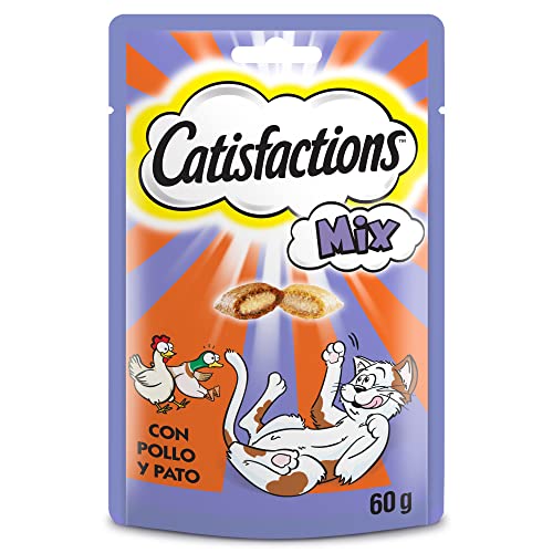 Catisfactions Friandises pour chat – Goût poulet & Canard – Récompenses pour chats adultes et chatons – Pack de 6 sachets de 60 g - Image 3