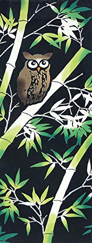 手ぬぐい 竹梟 日本製 綿100% 33×90cm タペストリー ギフト