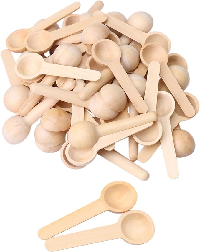 Set of 100 Wood Scoops for Home Use