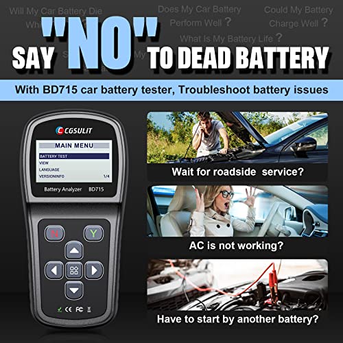 24V 12V Car Battery Tester, Cgsulit Bd715 Load Tester For 100-2000 Cca Charging Cranking System Digital Battery Analyzer Alternator Tester For Car Heavy Duty Truck Motorcycle Atv Suv Boat Yacht Marine #TOP4