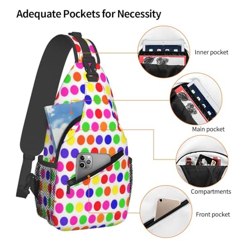Mochila Bandolera Polka Dot para Senderismo y Viaje miniatura 4