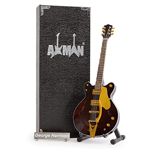 George H (The Beatles) : Guitare Country Gentleman – Réplique de guitare miniature - Les Beatles, Paul McCartney, John Lennon, RIngo Starr, George Harrison George H (The Beatles) : Guitare Country Gentleman – Réplique de guitare miniature