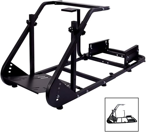 Marada Soporte de simulador de juegos para TV compatible con Fanatec, PXN, Thrustmaster, Logitech G27, G29, G920, altura ajustable, volante de