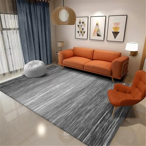 Carpette chambre ado 250x300 grand tapis gris lavable moderne - 2