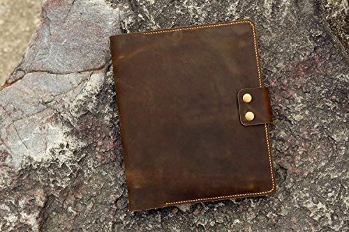 Personalized leather 3 ring binder portfolios with pockets and writing pad / 8.5 x 11 letter size leather padfolio organizer NL05BC3