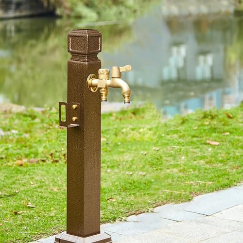 Freestanding Aluminum Water Column Tap - Stylish Garden Fountain for Backyard, Farm & Pasture Irrigation & Washing - Durable 60x14.5x14.5cm (23x5x5in)