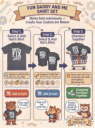Image of Mr Fix It and Mr Broke It Miss Broke It Daddy and Me Matching Father's Day Shirts Set Heather Grey