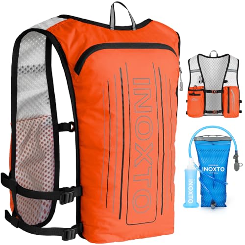 Image of INOXTO Running Hydration Vest Backpack,Lightweight Insulated Pack with 1.5L Water Bladder Bag Daypack for Hiking Trail Running Cycling Race Marathon for Women Men