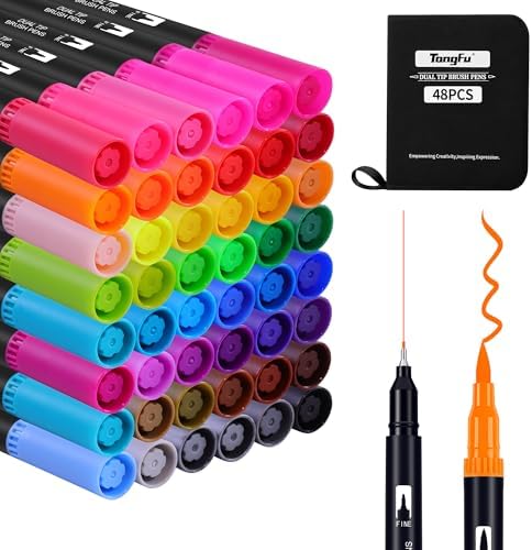 Set 100 Pennarelli A Doppia Punta Hymarvo - Pennelli Per Lettering, Mandala E Bullet Journal - Foto 8