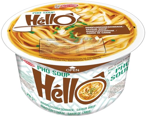 HELLO PHO Fideos instantáneos de arroz, ternera, sin gluten - 1 x 70 g