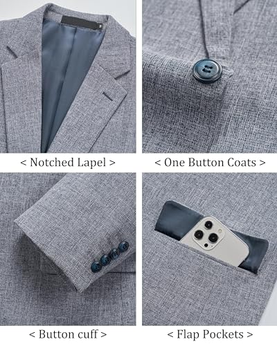 Blazer Homme Veste De Costume Regular Fit Casual Business Formel Bleu L – vue 6