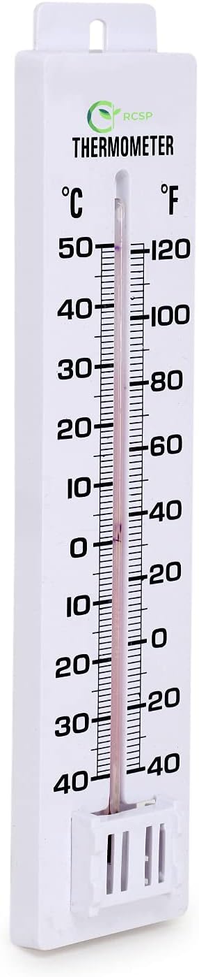 RCSP Wall Mounting Room Thermometer with Hook for Home, Portable Lightweight Thermometer for Indoor & Outdoor | Easy Operation Durable with C & F Scale & High Accuracy | Pack of 1