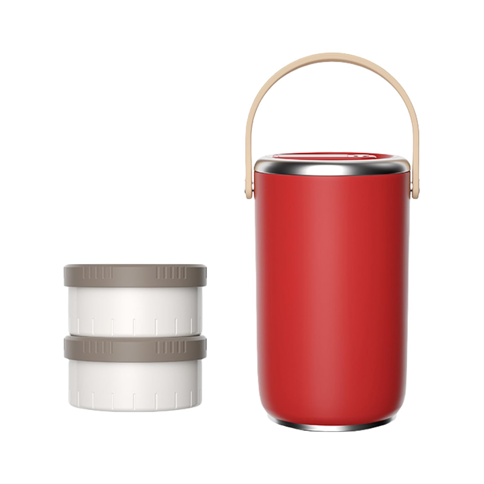 carotoe Stainless Steel Vacuums Insulated Food Jar with Handle Leak Proof Stackable Bentos Lunch Box for Offices Outdoor Insulated Food Jar