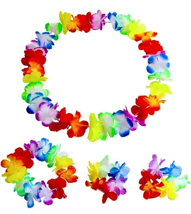 Partysanthe Hawaiian Garland Multi Colour 4pcs Set