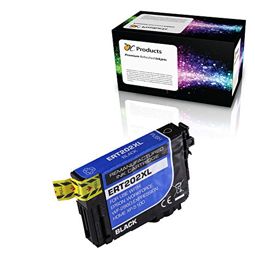 OCProducts Remanufactured Ink Cartridge Replacement Pack for Epson 202 202XL for XP-5100 WF-2860 (Black)
