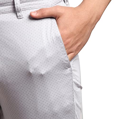 Image of Parx Men's Cotton Blend Print Pattern Low Rise Tapered Fit Flat Front Casual Trouser