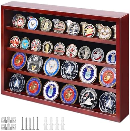 Amazon.com: PiaoHao Challenge Coin Display Case 100% Solid Wood ...