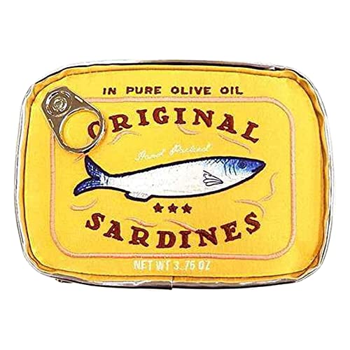 Bolsa de maquillaje de sardinas enlatadas, bolsa de maquillaje creativa y bonita, bolsa de cosméticos de pescado enlatado, bolsa de cosméticos de coqueta, bolsa de aseo estética para mujeres y niñas