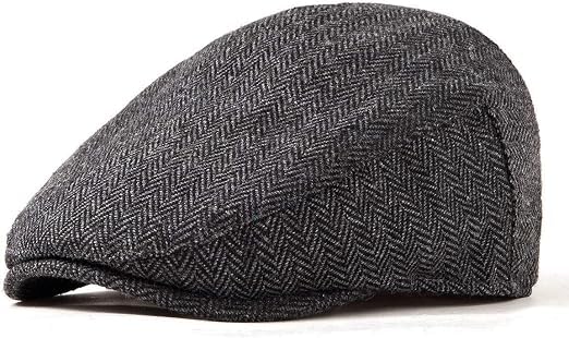 Zipper-G Men's Breathable Newsboy Flat Cap, Black - Image 2