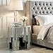 MONNIYU Mirrored Accent End Table, Crushed Diamond Side Table, Inlaid with Crystal Diamonds, Feature Glass Tops and Silver Frames, Making Them Suitable for Living Rooms, Corner Decoration, Bedrooms