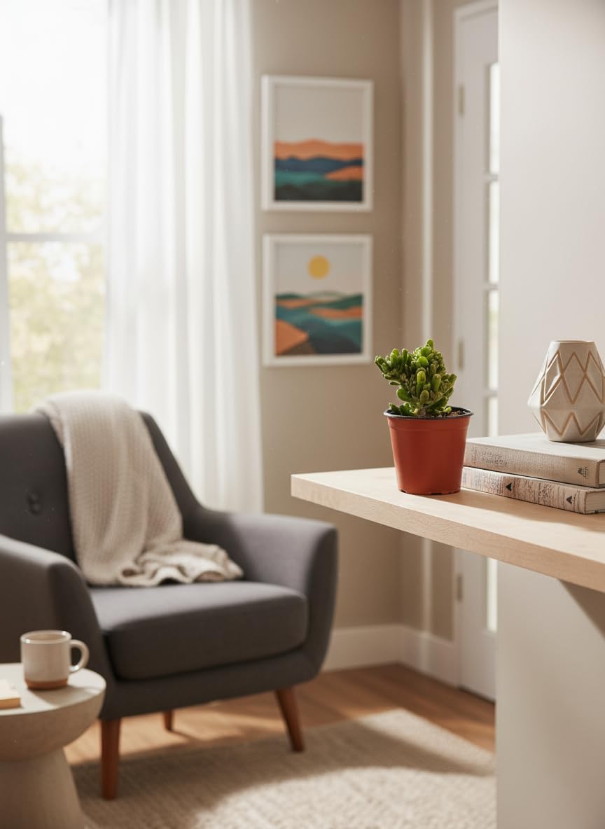Vandas Crassula Hobbit – Pianta Grassa Succulenta Perenne | Vaso Diametro 20 cm, Altezza 45 cm | Foglie Tubolari con Sfumature Rossastre e Fiori Bianchi | Made in Italy
