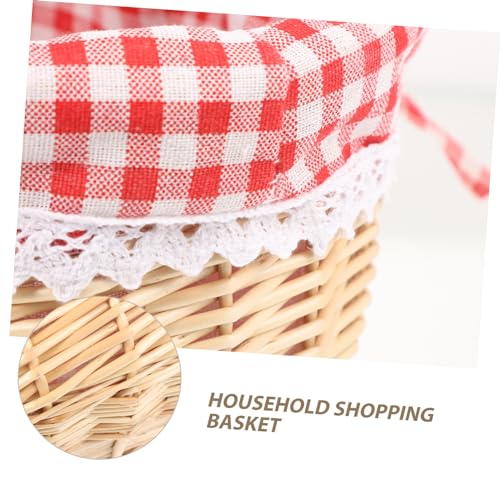 Cabilock Hand Woven Basket with Handle & Willow Basket with Red Plaid Liner - Little Red Riding Hood Holder for Picnic, Easter Party by Cabilock - Image 6