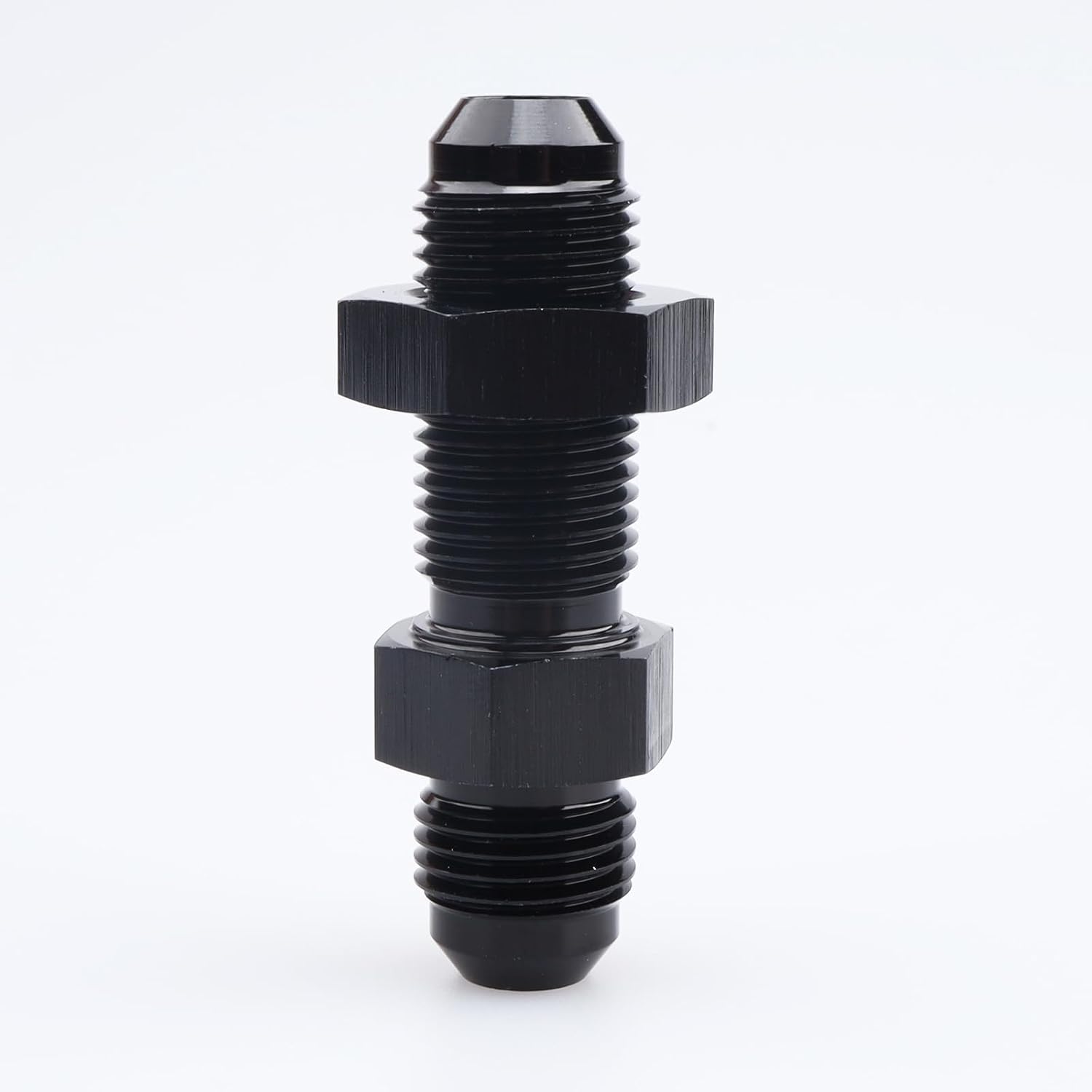 AC PERFORMANCE -6 AN Male Flare Straight Bulkhead Fitting Adapter Aluminum Black with AN6 Nut