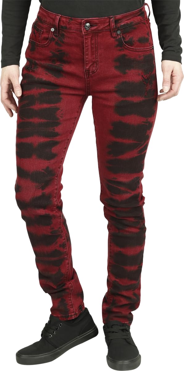 Rock Rebel by EMP Damen rote Hose im Batik-Look