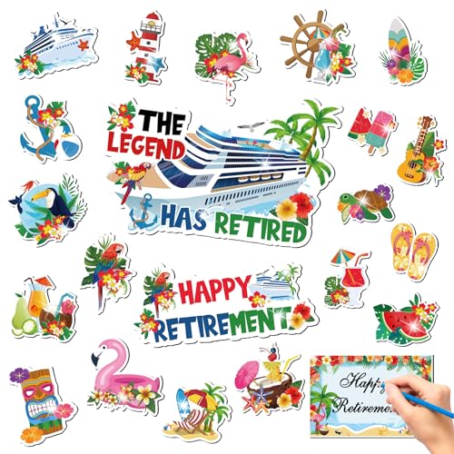 Imanes decorativos Happy Retirement Cruise 20 piezas