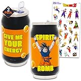 Dragon Ball Z Stainless Steel 9oz Water Bottle Set - Bundle of 2 Goku Spirit Bomb Travel Thermo Cool Tin Can Tumblers Plus Stickers | Dragon Ball Z Gifts