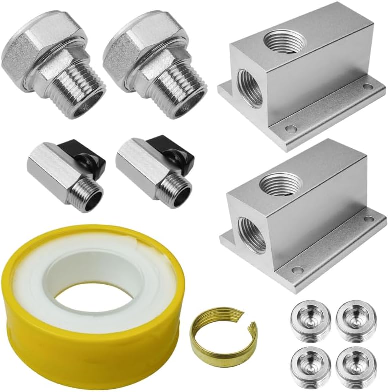 3/4 Inch Compressed Air Outlet Kit with 1/2 Inch NPT Outlet Port Fit for Compressed Air Piping System, Air Compressor Outlet Kits Equipped with Air Pipe Fittings and Valves