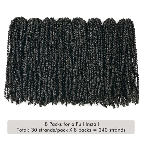 ToyoTress Micro Twist Crochet Hair - 12 Inch 8 Packs (240 Strands) Natural Black Mini Passion Twist Crochet Hair For Black Women, Pre-looped Spring Twist Synthetic Braiding Hair (12 Inch, 1B-8P) - Image 7