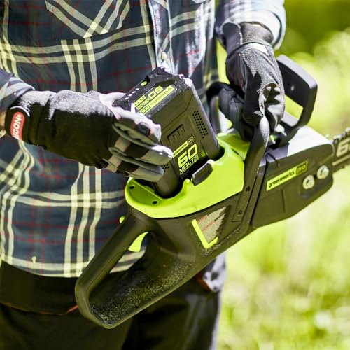 Image of Greenworks 60V 18 inch Brushless Cordless Chainsaw, 4.0Ah Battery and Charger Included