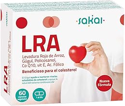 SAKAI Red Rice Yeast - With Monacolin K, Polycosanol, Coenzyme Q10 and Gugul- Controls Cholesterol Levels - Natural Antioxidant - Vitamins E, Folic Acid - Healthy Cholesterol - 60 Capsules