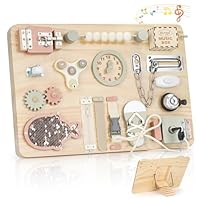Joyreal Groß Montessori Busy Board - Motorikbrett Activity Board Motorikboard Montessori Spielzeug Brett Holzspielzeug Motorikspielzeug Sensorik Board