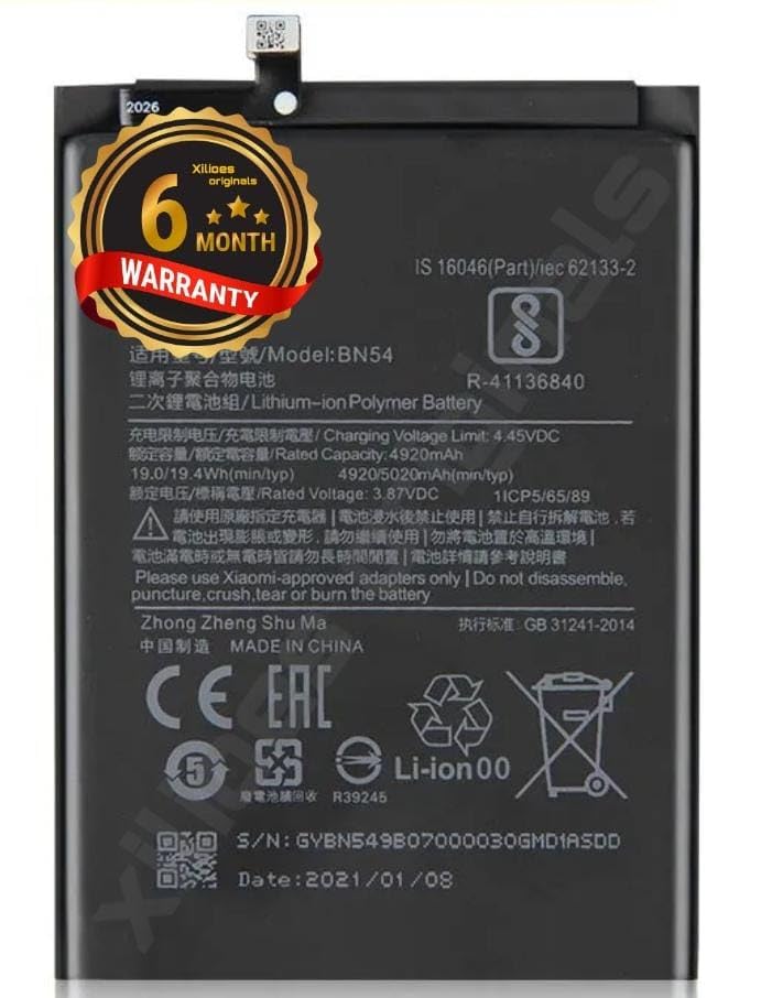 Image of BN54 Battery for Redmi Note 9 /10x 4G / 10X 5G / 10x pro 5G / Battery with 6 Month Warranty** (B110)