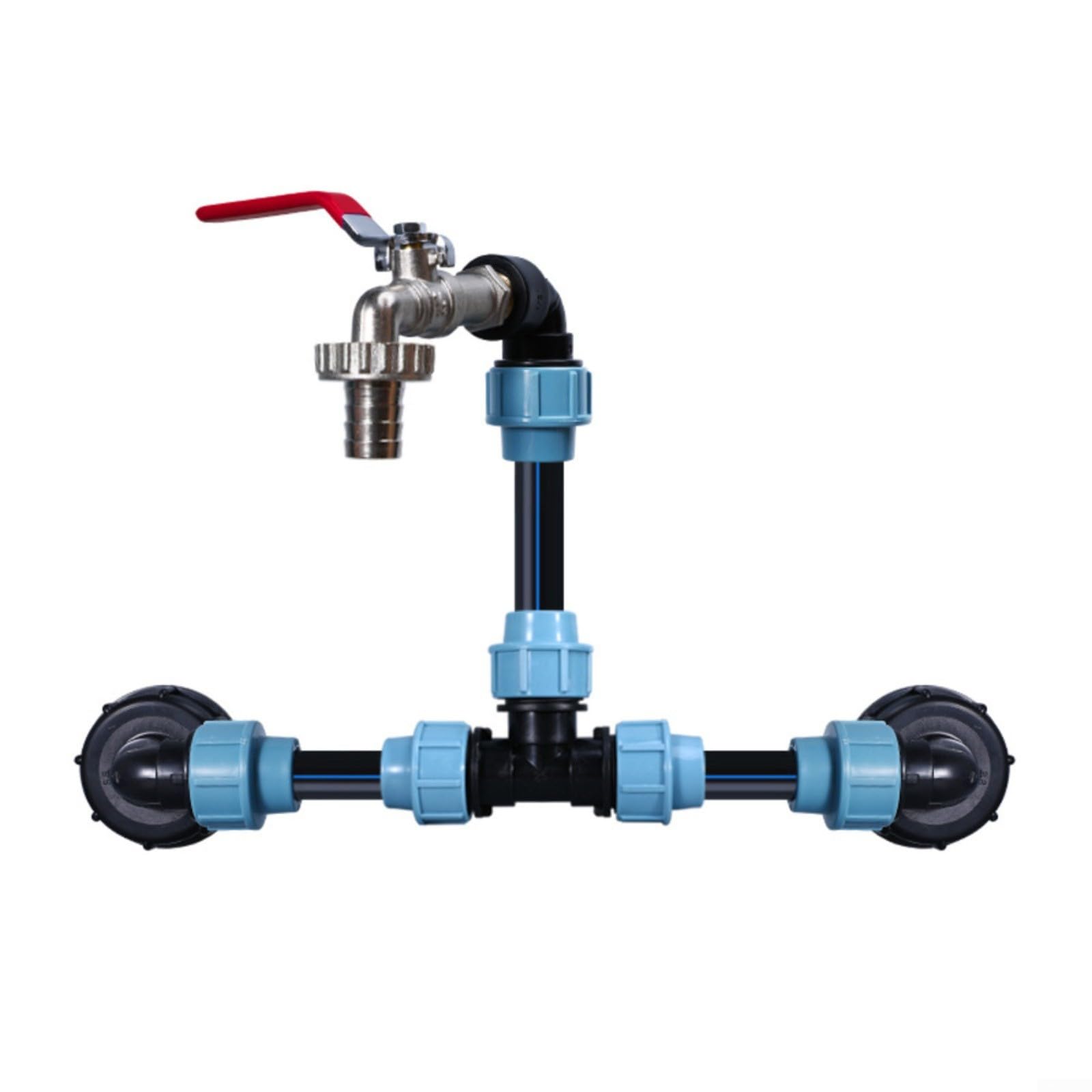 IBC - Adaptador de tanque para válvula de drenaje, conector de rosca de tanque para grifo de jardín de agua, PVC para gestión del agua y proyectos de riego (3/4 pulgadas)